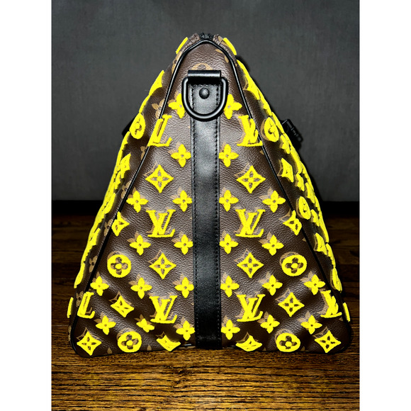 Louis Vuitton Keepall Triangle Bandouliere 50 Tuffetage Yellow Duffle Travel Bag - Picture 6 of 11